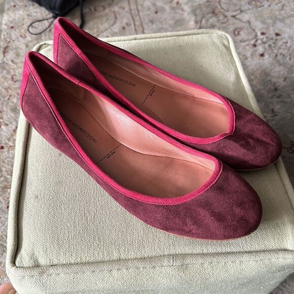 Sigerson Morrison crimson suede flats. - Picture 5 of 6